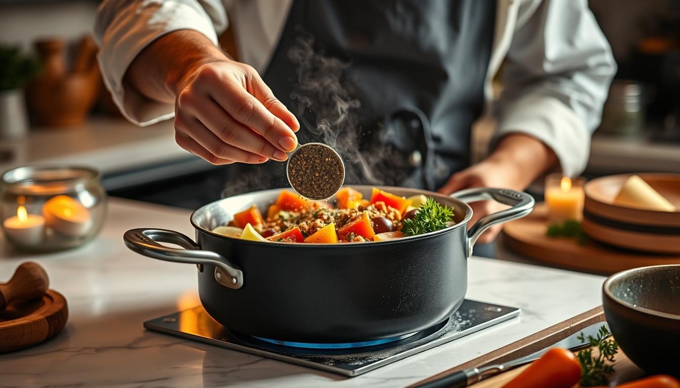 Home cook preparing ingredients in the kitchen